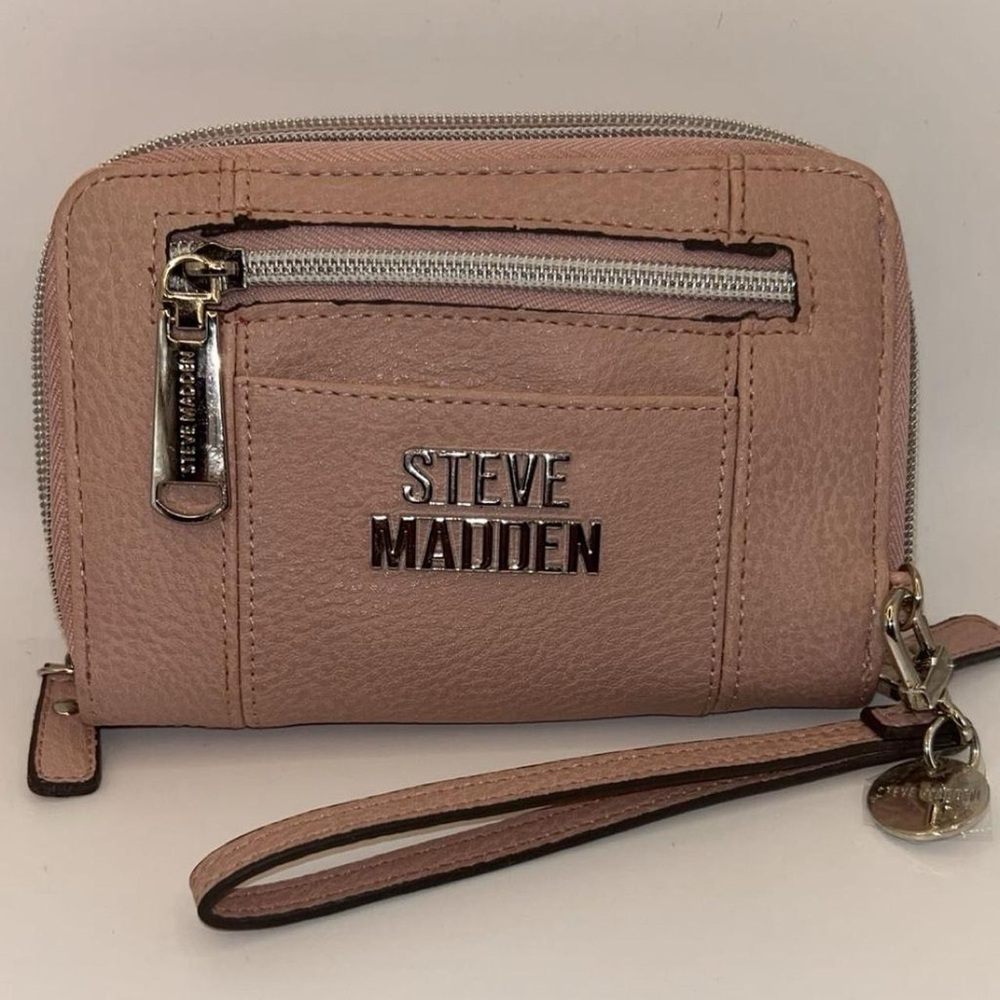 Steve Madden Pink Zip-Around Wristlet Wallet